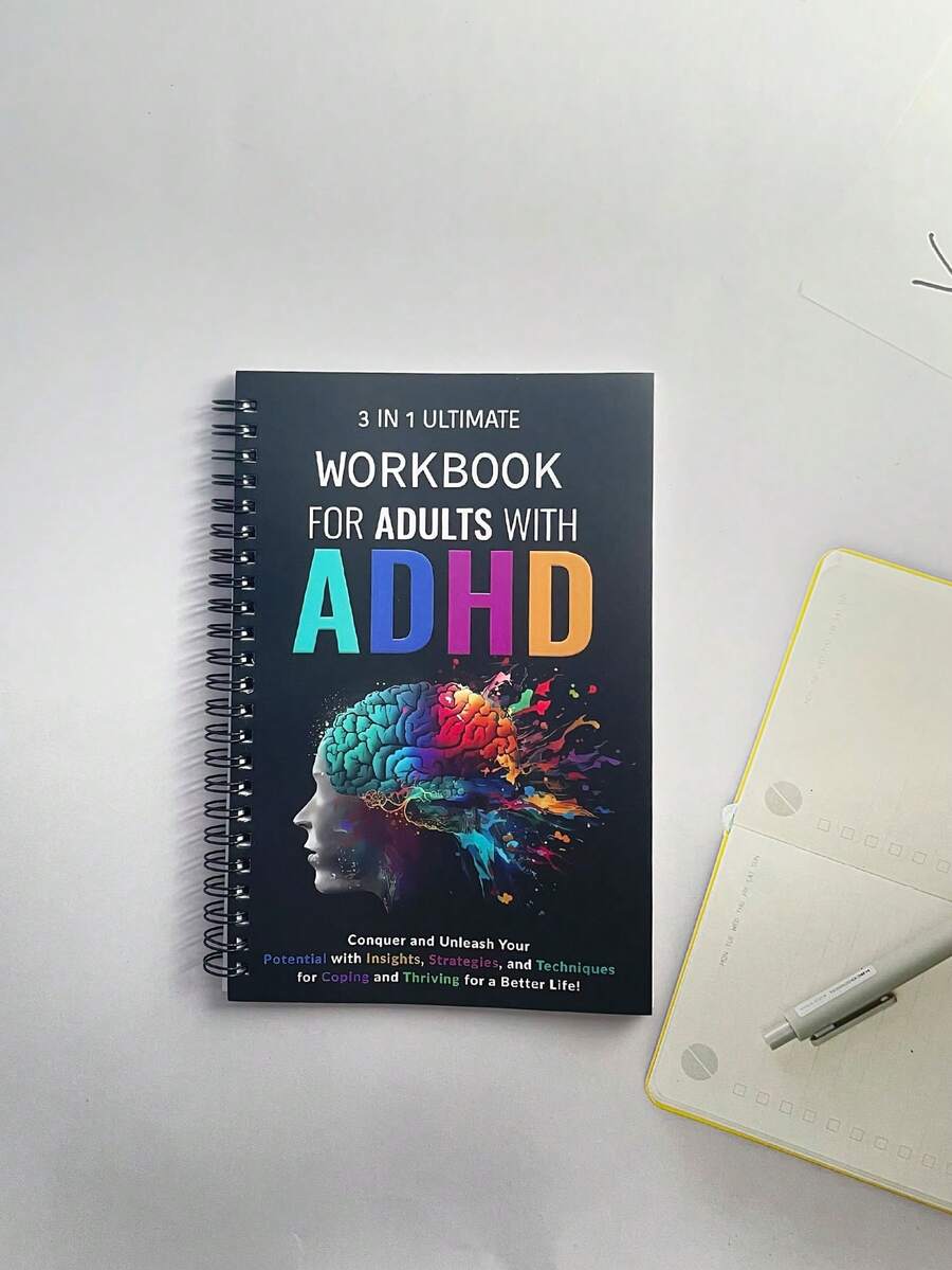 1pc Mental Health Workbook: 3 Books In 1: The Attachment Theory, Abandonment Anxiety, Depression In Relationships, Addiction, Complex PTSD, Trauma, CBT Therapy, EMDR And Somatic Psychotherapy,ADHD Planning Book, Color Brain Design, Detailed Goal Setting