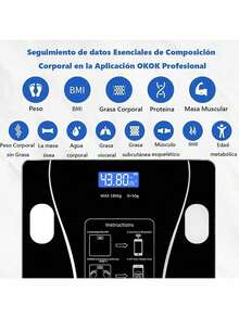 Báscula de grasa corporal, báscula inteligente Bluetooth, báscula electrónica multifunción, báscula de peso, báscula de salud, báscula de medición de grasa, analizador de composición corporal digital Bluetooth 4.0, 79 datos relacionados de alta precisión compatible con Android e iOS - Rosa - Ver 3