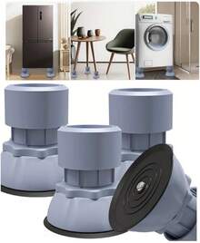EstiloBCBCKEY4Pcs Patas Lavadora Antivibracion, Universal Antivibracion Lavadora, 10-12cm Ajustable Soporte Lavadora Secadora, Antivibración, Antideslizantes, Cancelación de Ruido (Gris)Versión mejorada - Gris - Ver 13