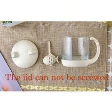 White Cat Glass Tea Mug Cup with Fish Tea Infuser Strainer Filter 250ML(8OZ)Mother's Day Gift (White) - blanco - Ver 8