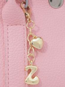 1pc A-Z Gold Bubble Letter Charm, 3D Heart Decor, Suitable As Keychain, Ring, Bag Charm, Backpack Hanger, Car Pendant, Great For Shopping, Beach, Camping, Wallet And Handbag, Ideal Gift For Ladies, Friends And Students, Fashionable Creative Design, Perfect For Birthday And Christmas - Golden Heart - View 24