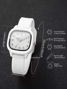 10pcs/Set Women's Gift Silicone Watch, Fashion Casual Square Dial Quartz Wrist Watch Combination Set (Watch Box Not Included)