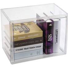 1 Pack Clear Bookshelf Book Organizer, Plastic Stackable Book Display Box With Magnetic Doors, Acrylic Display Case For Toys, Bags, Shoes And Wallets - Clear - View 3