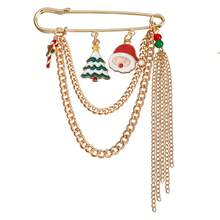 1 Stück Weihnachtsbrosche Legierung Weihnachts-Elch Schneemann Glocke Brosche Kleidung Pin Accessoires Frauen