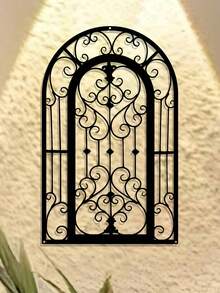 1 件复古拱形鸢尾花金属墙饰 - 适用于前门、窗台、庭院围栏复古风格室内/室外装饰 - 耐用的金属结构、流畅的线条设计，适合新年和圣诞节装饰 - 彩色 - 查看 4