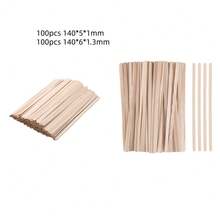 50/100 件一次性木制脱毛蜡棒女士身体脱毛刮刀涂抹器木制美容工具、美发产品及理发店美容旅行必备品 - 彩色 - 查看 15