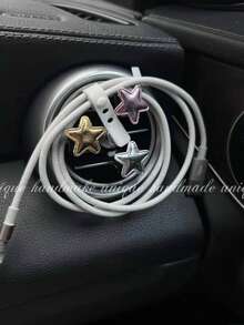 3 Piecesshiny Star Car Air Outlet Decorative Clip Does Not Contain Fragrance, Car Ventilation Grille Ornaments, Vehicle Finishing Supplies, Fashion Grille Hooks, Decorative Car Clips, Lightweight Design, Hanging Car Decoration, Travel Essential, Car Lovers' Choice.