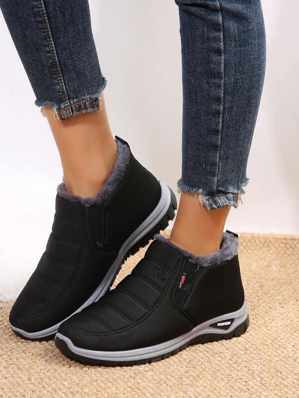 Women's Comfortable Winter Snow Boots, Warm Thermal Lined Ankle Boots, Thick Soles, Suitable For Outdoor Adventure, Winter Boots