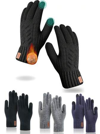 Winter Thermal Gloves For Men - Upgraded Touch Screen Warm Thermal Lined Gloves For Running, Cold Weather