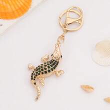 New Rhinestone Alloy Car Pendant, European & American Style, Men's Father's Day Gift, Rhinestone Lizard Small Gift, Creative Keychain, Metal Keychain Gift, Animal Party Zinc Alloy Accessory, Autumn Christmas Bag Charms Car Accessories Teacher Friend Sister Gift Ideas