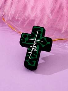 1/5/10pcs Fashionable Cartoon Halloween Cross PVC Soft Rubber DIY Accessories For Beading, Suitable For Family, Couples, Friends Handmade Jewelry Making Pendant, Necklace, Earrings, Keychain, Phone Chain, Decorative Gifts
