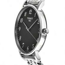 Tissot Herren Quarzuhr, schwarzes Zifferblatt, Edelstahlmaterial, Edelstahlarmband, elegant und hochwertig, geeignet für den täglichen Gebrauch, Geschenk für Familie oder Freunde, Geschenk zu Feiertagen, Geschenk zum Jahrestag, T109.410.11.072.00