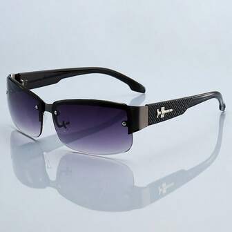 Fashionabla Klassiska Vintage Halv Ram Gradient Lins Unisex Fyrkantiga Modeglasögon Herr Kvinnor Lyxiga Märkesdesigner Modeglasögon Mode Tropisk Strandsemester Sommar Pastellfärgade Glasögon Glittrande Material Elegant Estetisk Semesteroutfits Solglasögon För Män Retro Resemode Glasögon Herr Kvinnor UV400 Glasögon