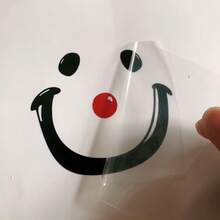 4,7" de diamètre Disque rond en acrylique transparent avec autocollant visage souriant, disque rond en acrylique transparent, panneau rond en PET, convient pour le DIY, les gâteaux, l'artisanat, les dessus de table - Multicolore - Voir 3