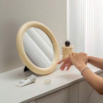 Nordic Ins Style Makeup Mirror, Small Mirror, High-Quality Portable Desktop Princess Mirror, Suitable For Personal Use, Student Dormitory, Vanity Mirror