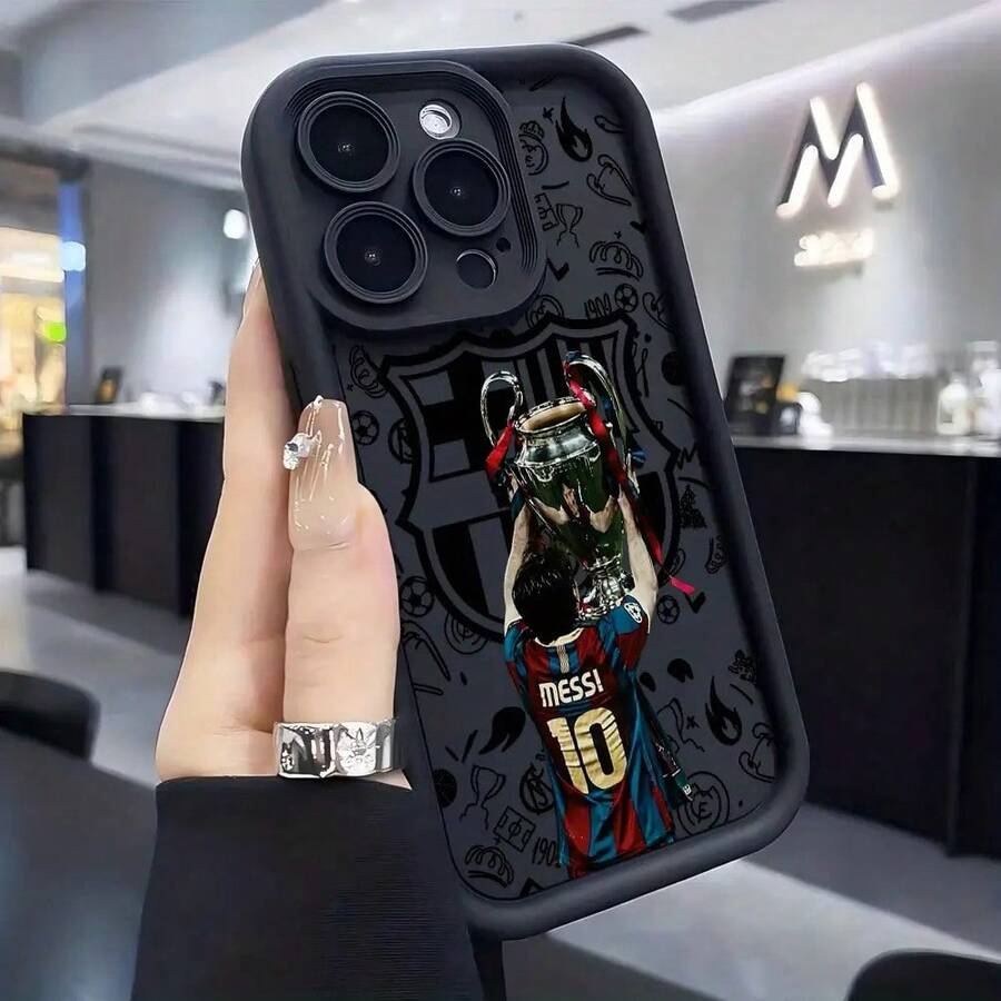 Funda de Teléfono Fun Football Barcelona B Team Trophy Celebrity NO.10 Y-Yamals, Compatible con iPhone 17 16E 16 15 14 13 12 11 Mini Pro Max Air X XR XSMAX 8 7 Plus, Cubierta Trasera Suave de TPU a Prueba de Golpes - Mezcla de colores - Ver 1
