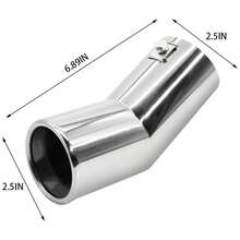Car Stainless Steel Exhaust Tips Fit 1.5 To 2 Inch Car Exhaust Pipe Modification Tail Throat Tail Pipe Steel Exhaust Tips Tailpipe Black - 鉻合金 - 查看 4