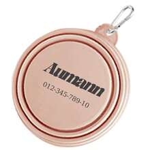 1pc Personalized Customizable Foldable Pet Travel Bowl For Outdoor Use - Pink - View 14