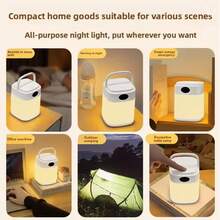 Schlafzimmer LED Nachtlicht, Augenschutz 3-Stufen einstellbare Fernbedienung, USB Aufladung Touch Schalter mit Zeitanzeige, Nachttischlampe, Leselampe für Studentenwohnheim, Outdoor Camping und Angeln Lampe