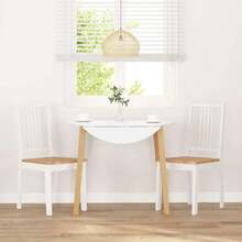 Esszimmerstühle 2 Stk. Weiß Massivholz Gummibaum-XY571371