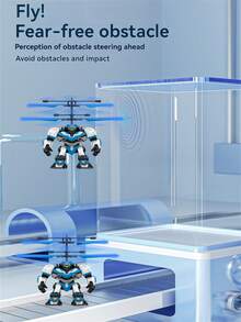 Children's Gesture Sensing Hovering Toy, Cool Glowing Flying Astronaut Mecha Robot Shaped, Interactive Playtime, Christmas Gift For Boys And Girls Aged 3-12 - Multicolor - View 8