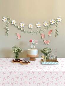 1件/3件装粉色蝴蝶结PE桌布，粉色蝴蝶结主题一次性防水桌布，粉色生日装饰，生日，婚礼，节日派对，家居活动装饰桌旗，厨房餐桌橱柜吧台台面礼品桌布，家居装饰，桌面装饰，户外露营野餐桌布，易清洁桌布套装，派对礼品 - 粉紅色蝴蝶結 - 查看 8