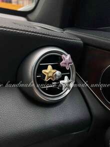3 Piecesshiny Star Car Air Outlet Decorative Clip Does Not Contain Fragrance, Car Ventilation Grille Ornaments, Vehicle Finishing Supplies, Fashion Grille Hooks, Decorative Car Clips, Lightweight Design, Hanging Car Decoration, Travel Essential, Car Lovers' Choice.
