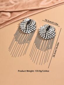 Fashionable Retro Gold Tassel Epaulet, Rhinestone Metal Rivet, Hip Hop Rock Bar Nightclub Singer Shoulder Strap, Unisex Suit Performance Accessory