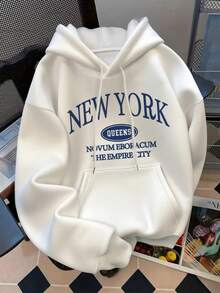 Felpa invernale da donna con cappuccio e stampa di lettere incrociate, con tasche, maniche lunghe con coulisse, top casual multifunzionale in stile festivo, abbigliamento da donna, abbigliamento invernale da donna, adatto per l'uso quotidiano.