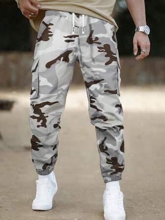 1 件青少年男童迷彩工装裤，带口袋 - 弹性休闲户外工作服，四季舒适，常规版型，适合玩耍和运动，男童裤子，四季长裤，实用口袋设计，耐用童装，适合户外，适合返校