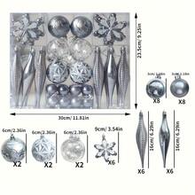 Set de 40 de globuri de Crăciun pictate și galvanizate, perfecte pentru agățarea decorațiunilor de casă pentru a crea o atmosferă festivă. Decorațiuni cu globuri de Crăciun, ornamente pentru bradul de Crăciun, decorațiuni de Crăciun alb-negru, ornamente de Crăciun turcoaz