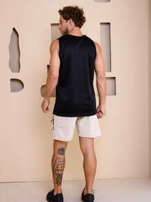 Men's Sublimated Grade Breathable Tank Top For Workout Gym Simple Summer Regular Fit No Halloween - 寶藍色 - 查看 5