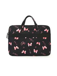 1个时尚粉色丝带图案14英寸笔记本电脑保护套，便携式笔记本电脑包，带顶部提手，绗缝柔软保护套，适合工作、学习、通勤，也是送给女孩的绝佳礼物。笔记本电脑保护套，笔记本电脑包，笔记本电脑保护套，防水旅行必备，男女通用笔记本电脑包，笔记本电脑保护套，笔记本电脑包，笔记本电脑保护套，旅行必备。 - 彩色 - 查看 8