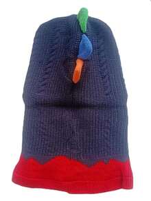 1 件儿童卡通恐龙防风帽和围巾套装，冬季保暖针织拉法帽，适合男孩和女孩