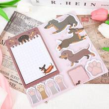 [Süßes Dackel Haftnotizen Set] Beinhaltet verschiedene Dackel und Pfoten-förmige Haftnotizen, selbstklebend und leicht abzureißen, glatte Beschriftung, in unterschiedlichen Größen, geeignet für Büro-Notizen, Tagebuch-Dekoration, ein sinnvolles Geschenk für Hundeliebhaber~