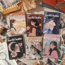 50 piezas/Libro Libro de patrones de personajes vintage, Serie Pasillo del Tiempo, Accesorios de cuaderno, Papel artesanal DIY para decoración de scrapbooking