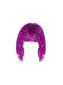 1pc Metallic Foil Wig, Colorful Tinsel Wig Hat, Disco Masquerade Wig, Funny Party Hat, Foil Tinsel Wigs Costume Cosplay Funny Shiny Hat Metallic Hair Accessories,Suitable For Costume Ball, Engagement, Prom, Shiny Party Wig, Metal Clothing, Role-Playing Props, Ideal For Birthday Party, Family Reunion, Disco Hairpiece - Multicolor - View 16