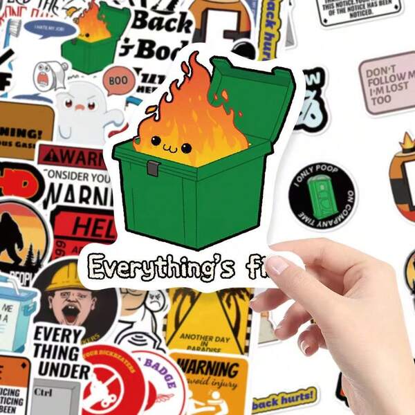 100 pièces Autocollants avec citations amusantes - "Eh bien, cela ne me concerne pas" et plus de proverbes de vie intéressants - Décalcomanies en vinyle convenant pour ordinateur portable, téléphone, guitare, bouteille d'eau, voiture, vélo, bagage, scrapbook, instruments - Idéal pour les faveurs de fête, les récompenses, les cadeaux de fête, les autocollants décoratifs de style bande dessinée