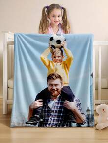 1pc Customizable Photo Blanket, Family Blanket, Photo Blanket, 9-Grid Pattern, Memorial Blanket. Suitable As A Gift For Girls, Boys, Adults, Valentine's Day, Lightweight, Baby Blanket, Personalized Throw Blanket, Personalized Photo Blanket, Personalized Throw Blanket, Personalized Baby Blanket, Newborn Blanket - Multicolor - View 8