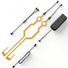 1 Set de Luces para Casco de Motocicleta, Luces de Freno Libres para Casco, Pegatinas de Rayas Iluminadas, Tira de Luz EL para Cascos de Motocicleta