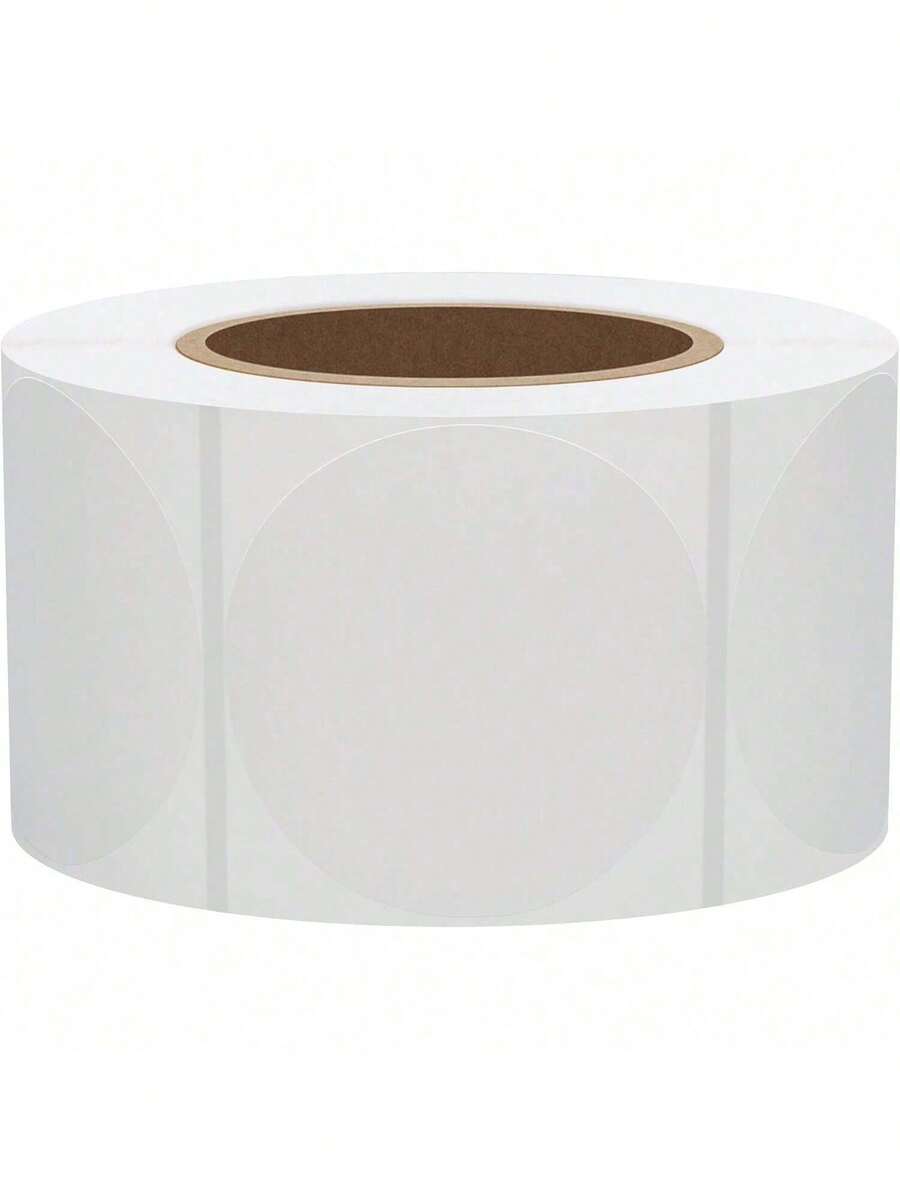 Hybsk - Pegatinasérmicas transparentes de 2 pulgadas para etiquetas de nombre, diseño de logotipo de bricolaje, inventario, compatible con cebra, rollo, Munbyn yás, 500 unidades (2 inch round) - redondo de 2 pulgadas - Ver 1
