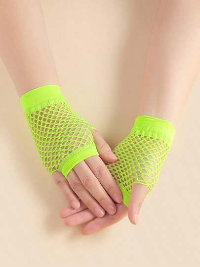 Elegant 1Pair Hollow Out Neon Gloves Halloween