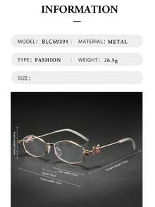 New Ins Glitter Elegant High-End Rhinestone Metal Frame Fashion Personalized Small Frame Flattering Face Shape Glasses - Multicolor - View 9
