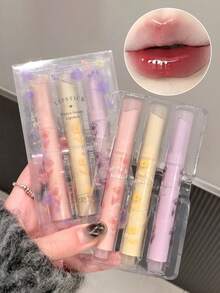 3PCS  Heart-Shaped Moisturizing & Glossy Jelly Lipstick Pen Set Y2K High Pigment  Lip Combo Hydrating Reduce Lip Fine Lines Lip Makeup Mother'S Day Graduation Birthday Holiday Winter Y2K Fancy Fashion Makeup Cosmetic Party Beach Travel Camping Outdoors School Campus Trip Festivals Decor Gift Present Rose Girl Cosplay Best Color Charm Vibe - 彩色 - 查看 9