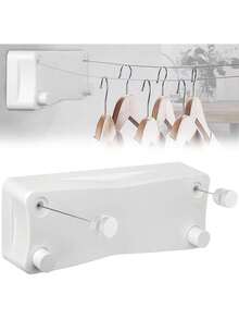 GARUISKY 5.2M Tendedero retráctil de Pared para Interiores y Exteriores, Tendedero retractil Pared Compacto, Tendedero retractil Pared para Hogar, Fácil de Instalar(Blanco) - 1 - Ver 6