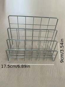 1/2pcs Modern Metal Bookshelf With 3 Storage Baskets, Minimalist Iron Desktop Organizer Rack, Desk Tidy Shelf, Bookshelf Storage Rack, Multi-Function Magazine Newspaper Storage Box, Suitable For Home Office Storage And Decor