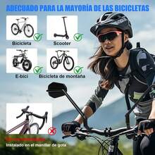 2 Unidades Espejo de Bicicleta con Palanca Extra Larga y Espejo Grande HD, Barra de Conexión Ajustable 360 ° , Compatible con Manillar Universal de 22-25.5mm : Deportes y Aire Libre - 1 - Ver 7