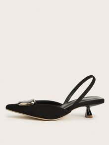 Women's Pointed Toe Slingback Sandals, Breathable Knitted Fabric, Kitten Heel, Comfortable Backstrap Design,Elegant,Party Outfits