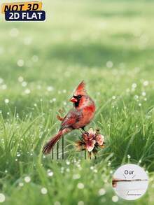 2D Flat, 1pc Proud Cardinal Decorative Sign - Suitable For Outdoor Planters, Lawns And Patios, Holidays, Weddings, Parties, Cardinal Lovers, Garden Themed Yards, Durable Marker, Acrylic Art Fit For 11 Occasions