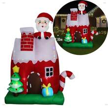 Casa Papai Noel Inflavel 2,10 Metros Decoração Natal Gigante - Vermelho - Visão 1